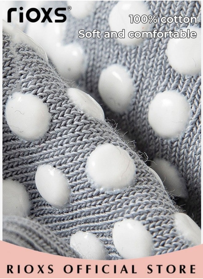 RIOXS 5 Pairs Yoga Socks For Women Non-Slip Grips & Straps Non Slip Socks For Yoga Pilates Ideal For Pilates Ballet Dance Barefoot Workout  - Image 2