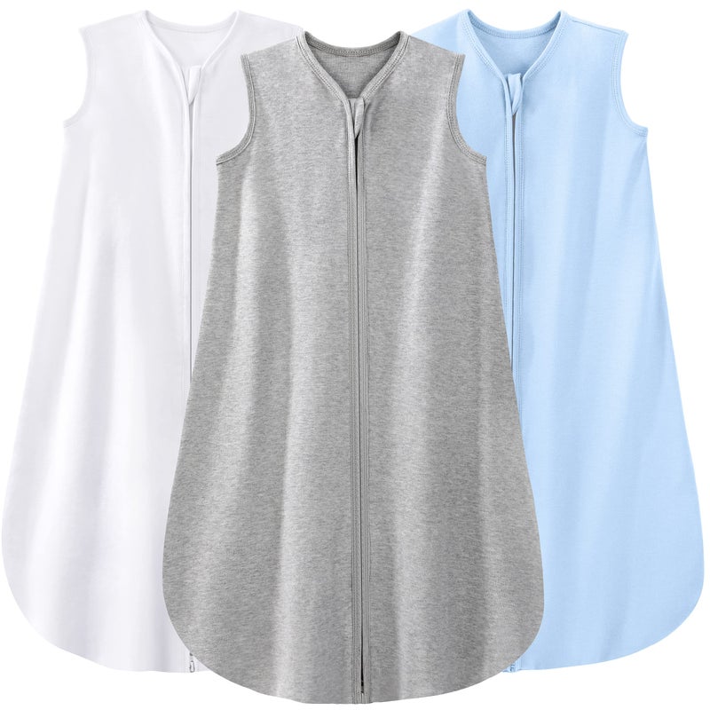 YOOFOSS Yoofoss Baby Sleep Sack 1824 Months 100 Organic Cotton 05 TOG Baby Sleeping Bag 2Way Zipper Toddler Wearable Blankets 3 Pack Breathable Lightweight XLarge
