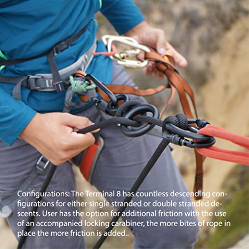 Fusion Climb Aluminum Figure 8 Descender Climbing Gear Downhill Equipment 35KN/3500kg 7075 Aluminum Alloy Rigging Plate for Climbing Belaying and Rappeling Device Black - Image 4