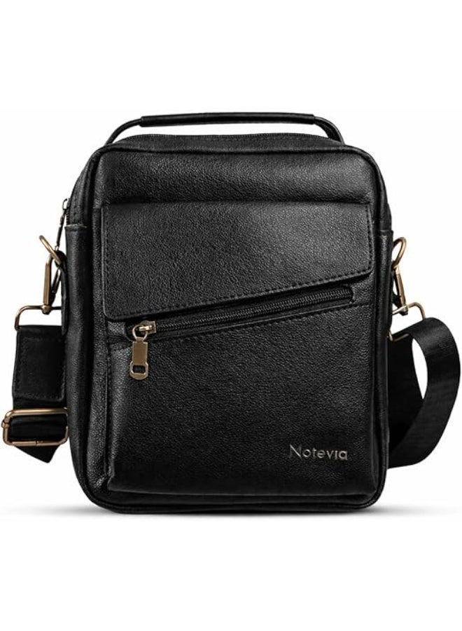 Motevia Men's Crossbody Bag Genuine Leather Crossbody Bag Men Genuine Leather Crossbody Bag Men with Shoulder Strap Top Handle Medium Size - Image 1