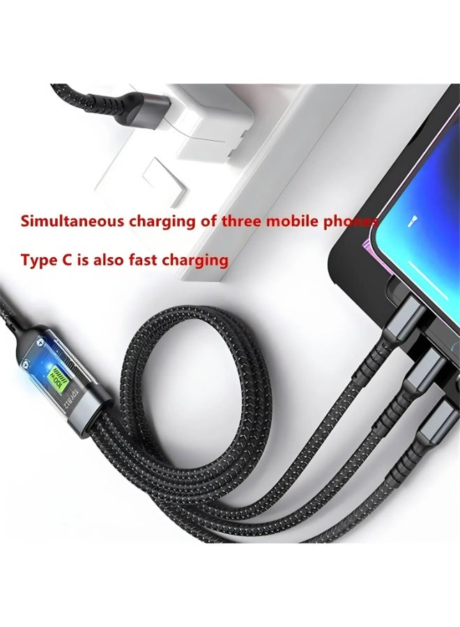 IPhone charging cable Huawei charging cable Usb type c 100W super fast charging cable 3-in-1 connector - Image 5