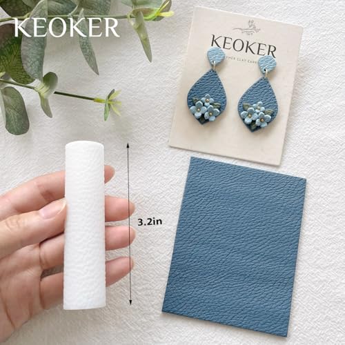 KEOKER Polymer Clay Leather Texture Roller, Polymer Clay Texture Roller, 3pcs Leather Texture Roller for Polymer Clay, Like Polymer Clay Texture Sheets, Great Work with Polymer Clay Cutters - Image 4