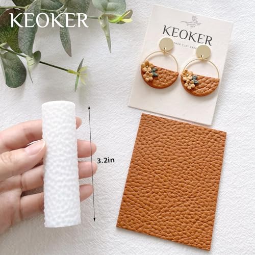 KEOKER Polymer Clay Leather Texture Roller, Polymer Clay Texture Roller, 3pcs Leather Texture Roller for Polymer Clay, Like Polymer Clay Texture Sheets, Great Work with Polymer Clay Cutters - Image 3