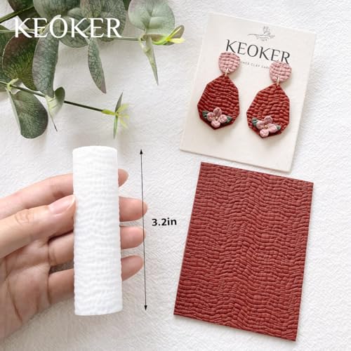 KEOKER Polymer Clay Leather Texture Roller, Polymer Clay Texture Roller, 3pcs Leather Texture Roller for Polymer Clay, Like Polymer Clay Texture Sheets, Great Work with Polymer Clay Cutters - Image 2
