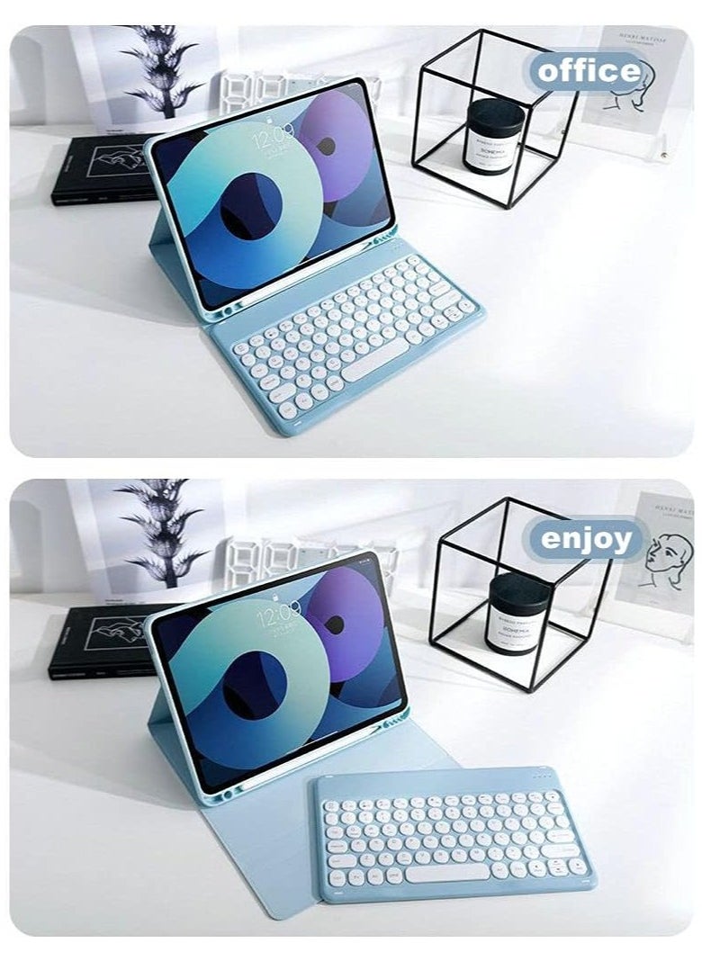 General iPad Air 5th Gen 2022 Color Keyboard Case Cute Round Key Detachable Keyboard with Pencil Holder for iPad Air 5 10.9 inch  - Image 2