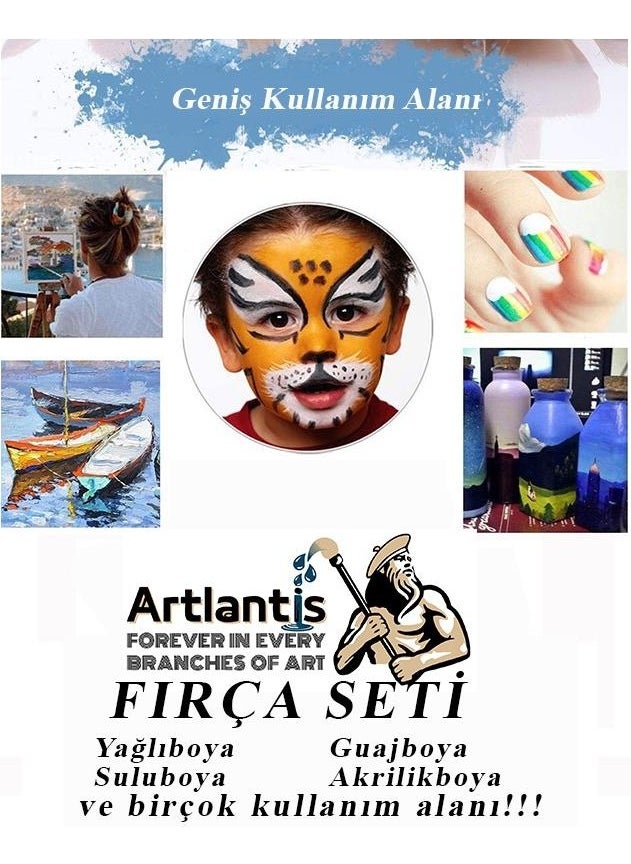 Artlantis Brush Set 10-Piece Painting Brush 1 Pack Watercolor Acrylic Paint Gouache Paint Oil Paint Brush Set Cut-Fan  - Image 4