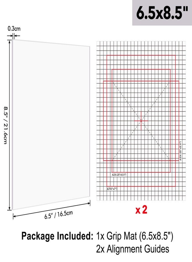 CYFUN DESIGN 6.5X8.5 Photopolymer Grip Mat with 2PCS Printed Guides for Stamping,Multi-Use Non-Slip Sticky Mats Fit in Stamp Positioning Tool for Card Making Hold Your Cardstock in Place When Stamping,Stencil - Image 4