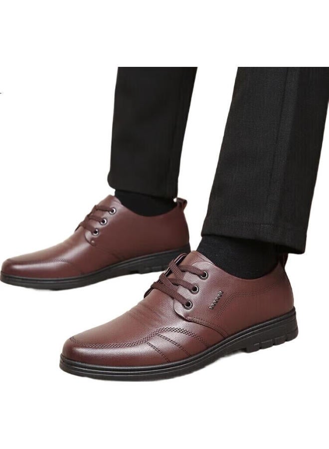 RED DRAGONFLY Hongqingting Men'S Shoes, Flat Versatile Cowhide Casual Shoes, Round Toe Business Formal Leather Shoes For Men, Wta306872, Brown, Size 44 - Image 2