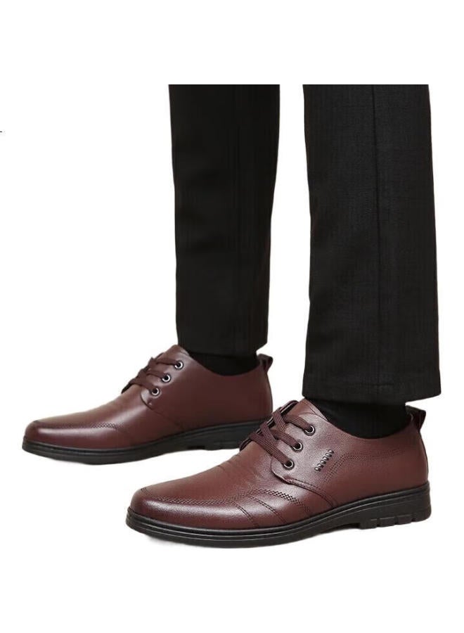 RED DRAGONFLY Hongqingting Men'S Shoes, Flat Versatile Cowhide Casual Shoes, Round Toe Business Formal Leather Shoes For Men, Wta306872, Brown, Size 44 - Image 3