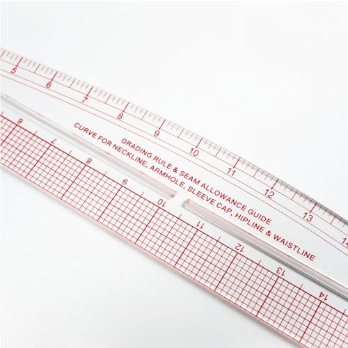 KEARING 29" Curve & 16" Straight Styling Design Marking Ruler, Clear Acrylic Hip French Curve Ruler Vary Form Curve Ruler for Sewing Pattern Making, 4 Rulers in 1 Transparent Fashion Designer's Ruler - Image 4