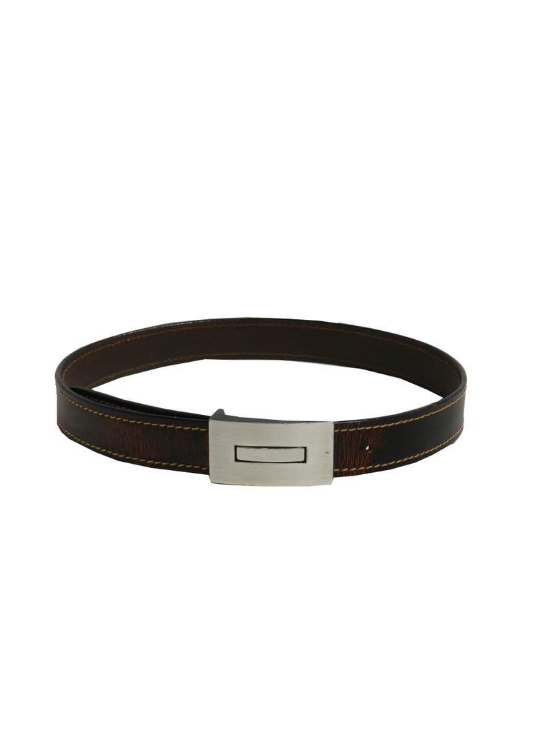 LAVERI LEATHER حزام جلد طبيعي 25 ملم للأطفال باللون البني  - Image 3