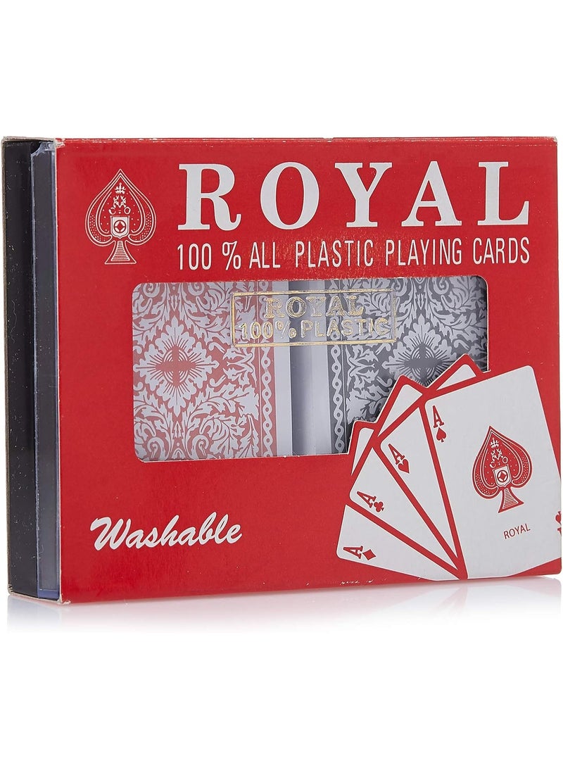 Royal Professional Quality Royal All Plastic Playing Cards with Washable Surface Stylish Pattern and Reliable Durability Perfect for Game Nights Poker Sessions and Everyday Fun - Image 1