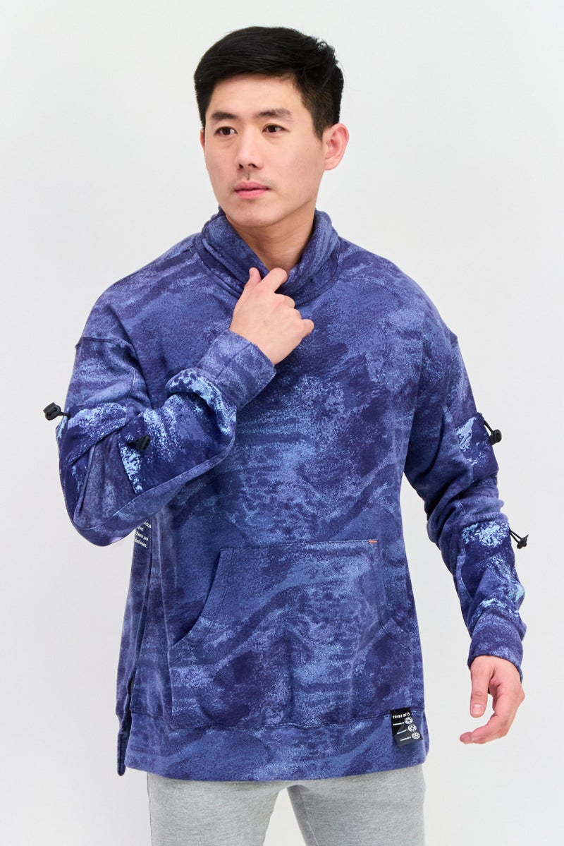 TRIBE OF 6 Men Sportswear Fit Outdoor Sweatshirts, Blue - Image 1