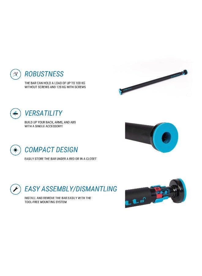 CORENGTH Door Lockable Pull Up Bar 70 Cm Black Blue