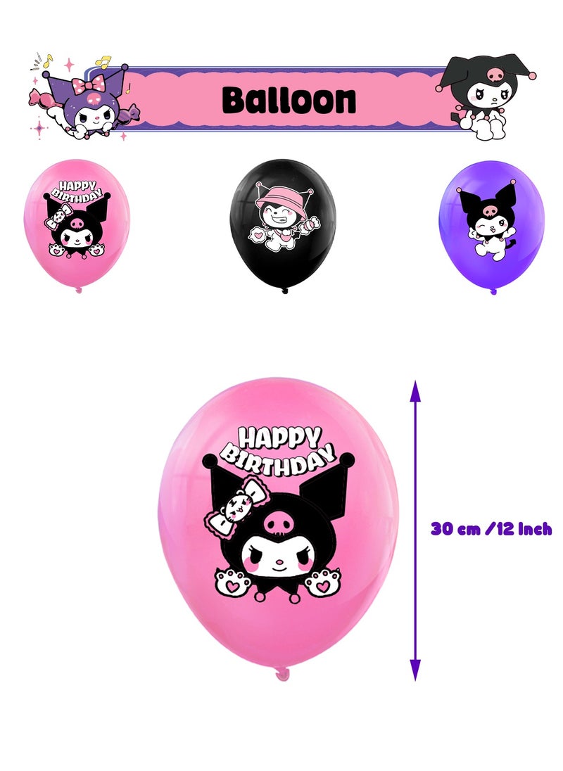 General - Kuromi Party Decorations,Decorations for  Kuromi Birthday Party Supplies, Kuromi Party Supplies Includes Banner, Cake Toppers, Balloon for  Kuromi Theme Party Decorations - Image 1