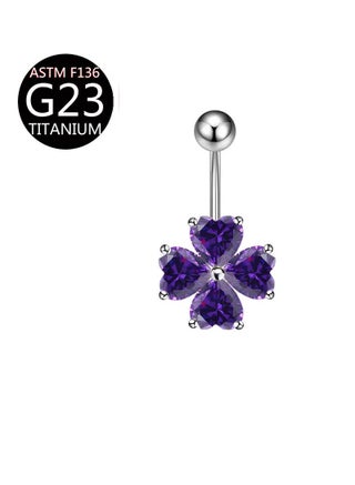 زر بطن من التيتانيوم الطبي على شكل نبات النفل - مرصع بـ zirconia البراق ومضاد للحساسية. جلب للحظ والأناقة مع راحة تامة للبشرة الحساسة - pzsku/Z5D6BA46D3749B39ECF51Z/45/1752475674/3ac67f06-f066-4dfb-b740-e99bf816b5be