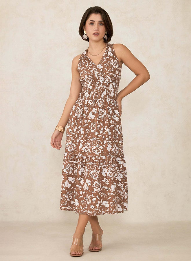 Virgio VIRGIO 100% Viscose Floral Print Gathered Dress - Image 2