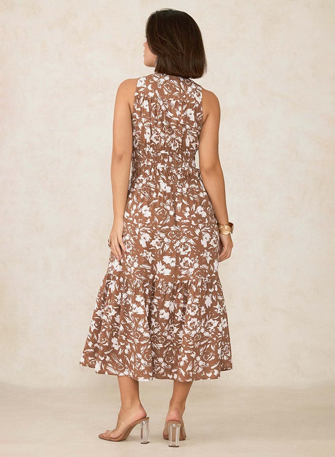 Virgio VIRGIO 100% Viscose Floral Print Gathered Dress - Image 4