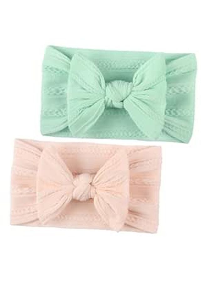 Soft Nylon Bowknot Headbands For Boys Girls Pink Mint Green Hair Accessories - Image 1