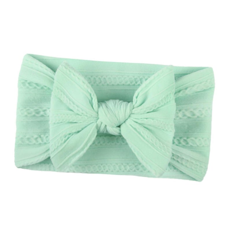 Soft Nylon Bowknot Headbands For Boys Girls Pink Mint Green Hair Accessories - Image 3