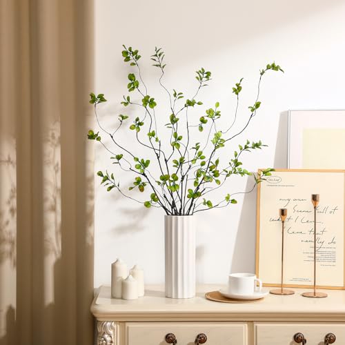 dallisten 38.5'' 4Pcs Artificial Greenery Stems Plants, Realistic Fake Ficus Twig Branches, Faux Leaf Spary Branches for Vase Filler Office Table Wedding Home Decor - Image 2