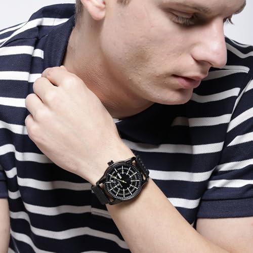 Daniel Klein Leather Analog Dial Men Watch -Dk11599-5, Band_Black - Image 5