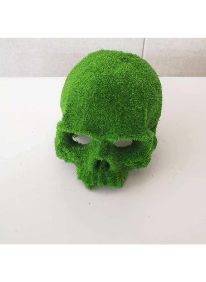 زينة حوض أسماك على شكل جمجمة مصنوعة من الراتنج مع طحالب صناعية، مناسبة للأسماك والروبيان، لتزيين الهالوين - Image 2