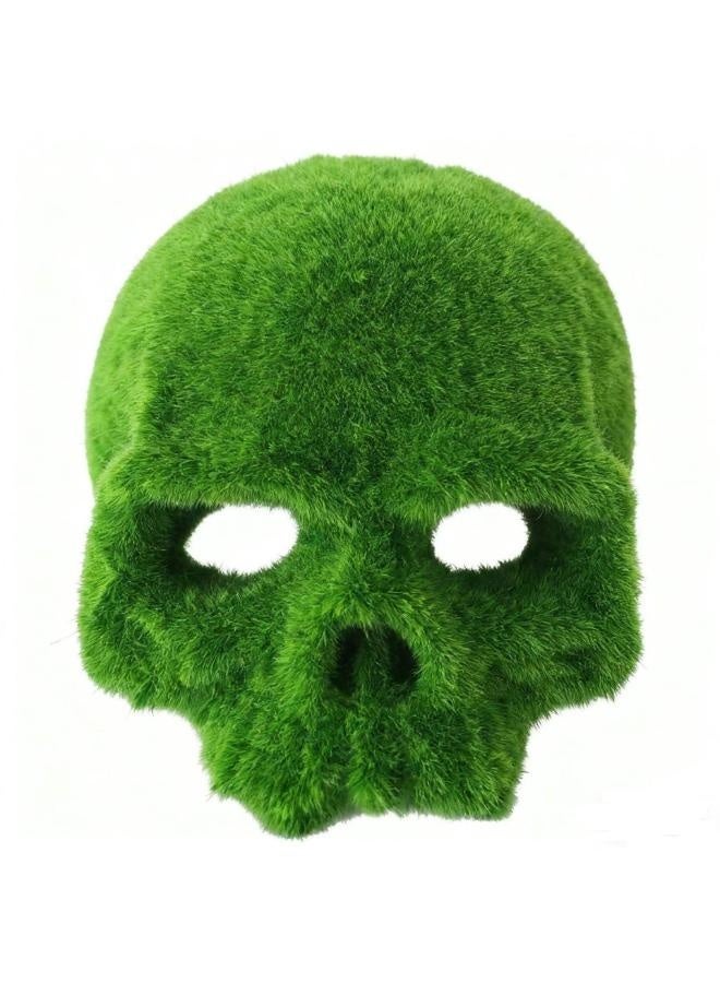 زينة حوض أسماك على شكل جمجمة مصنوعة من الراتنج مع طحالب صناعية، مناسبة للأسماك والروبيان، لتزيين الهالوين - Image 1