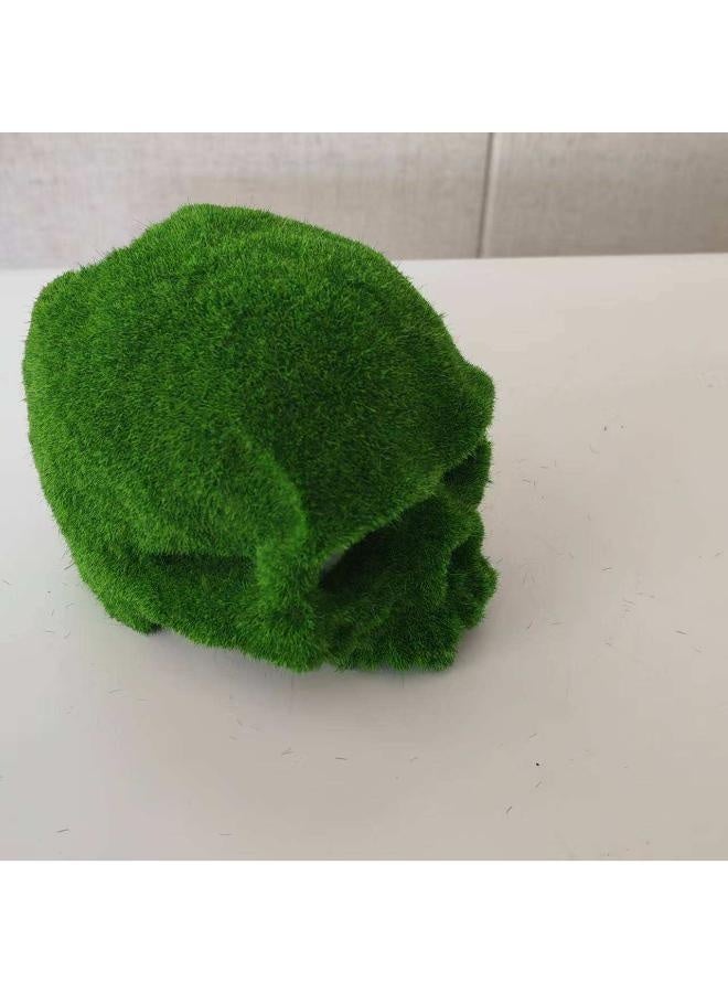 زينة حوض أسماك على شكل جمجمة مصنوعة من الراتنج مع طحالب صناعية، مناسبة للأسماك والروبيان، لتزيين الهالوين - Image 3