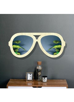 Creative Arts n Frames Creative Arts n Frames Sunglasses Shape Decorative Wooden Decorative Wall Mount HD Mirror for Living Room Home Dcor Highland Pine  - Image 1