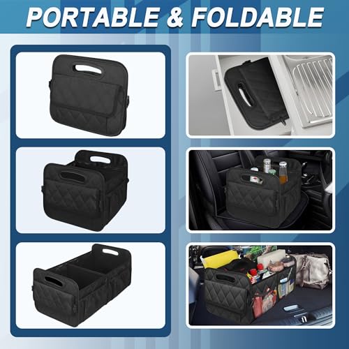 Deosk Car Trunk Organizer for SUV, Car Organizers and Storage with 6 Pocket, Car Accessories for Women/Men 50LWaterproof Polyester Trunk Organizer, Black - Image 3