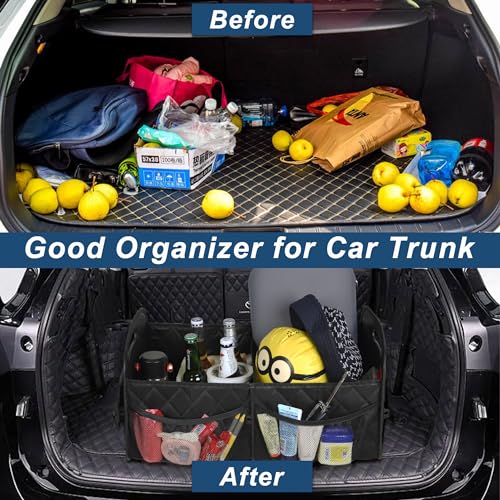 Deosk Car Trunk Organizer for SUV, Car Organizers and Storage with 6 Pocket, Car Accessories for Women/Men 50LWaterproof Polyester Trunk Organizer, Black - Image 5