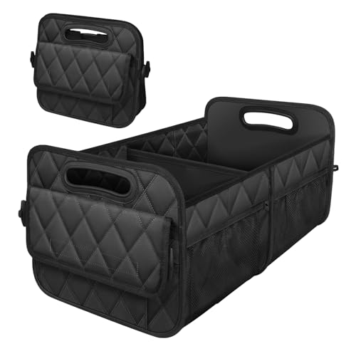 Deosk Car Trunk Organizer for SUV, Car Organizers and Storage with 6 Pocket, Car Accessories for Women/Men 50LWaterproof Polyester Trunk Organizer, Black - Image 1