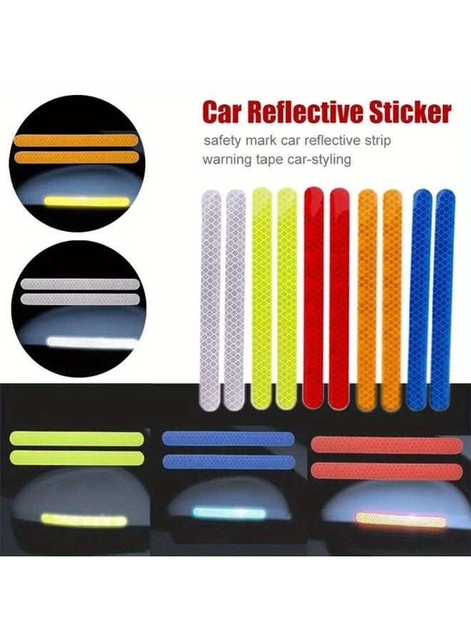 4 قطع ملصقات عاكسة لسلامة السيارات باللون الأزرق، فيلم الفينيل الجانبي للصدام المضاد للاصطدام - Image 3