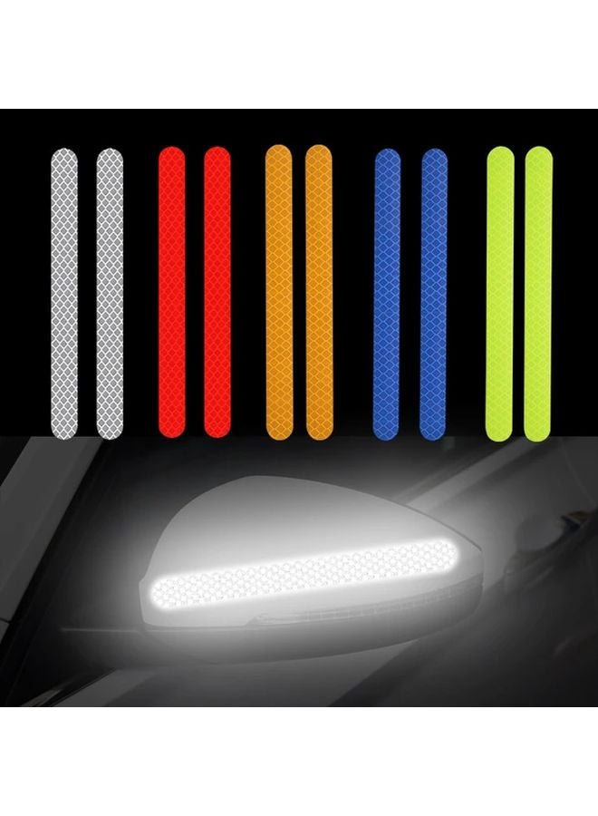 4 قطع ملصقات عاكسة لسلامة السيارات باللون الأزرق، فيلم الفينيل الجانبي للصدام المضاد للاصطدام - Image 2