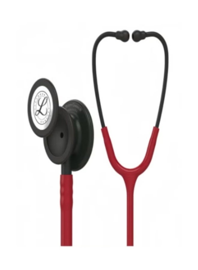 3M Littmann Classic Iii Monitoring Stethoscope, 5868, More Than 2X As Loud*, Weighs Less**, Stainless Steel Black-Finish Chestpiece, 27" Burgundy Tube, Black Stem And Headset - Image 1