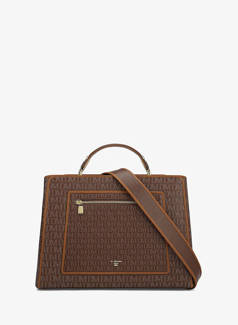 Da Milano Leather Book Tote Bag - Medium Monogram - Date