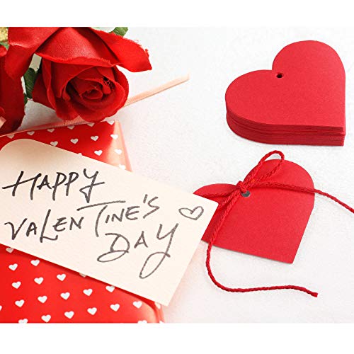Zonon 500 Pieces Heart Shape Paper Cutouts Valentine's Day Tags Heart Confetti Paper with 49 Feet Jute Twine for Valentine's Day Birthday Wedding Classroom Bulletin Board Decor(Red, Pink, Rose Red) - Image 3