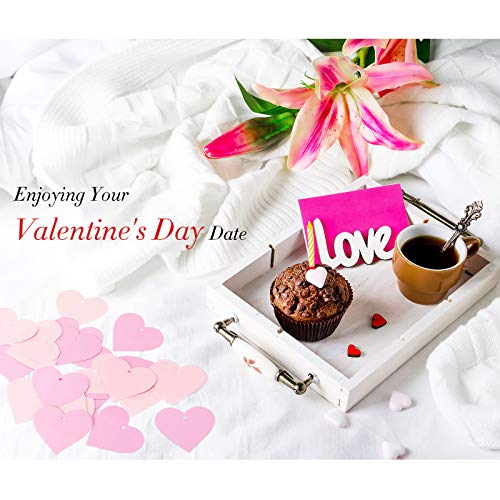 Zonon 500 Pieces Heart Shape Paper Cutouts Valentine's Day Tags Heart Confetti Paper with 49 Feet Jute Twine for Valentine's Day Birthday Wedding Classroom Bulletin Board Decor(Red, Pink, Rose Red) - Image 5