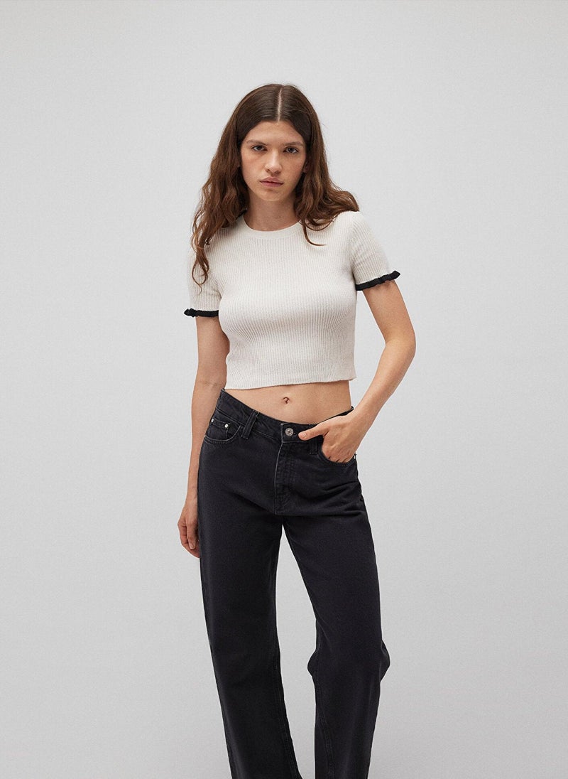 MAVI Short Sleeve Ecru Sweater - Image 1