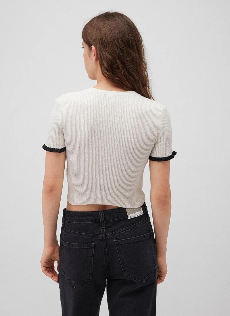 MAVI Short Sleeve Ecru Sweater
