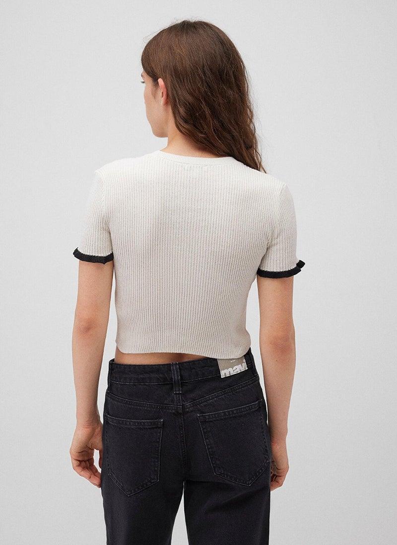 MAVI Short Sleeve Ecru Sweater - Image 4