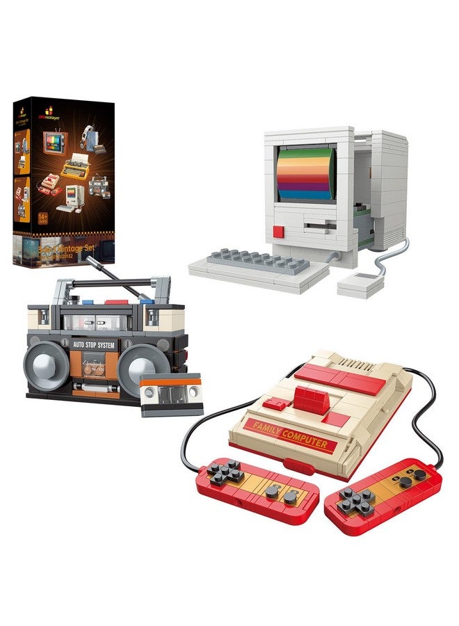JMBricklayer Adult Vintage Building Sets 20132, Retro Game Console Computer Radio Collectible Model to Build, Nostalgic 80s Gifts for Retro Lovers and Gamers, Unique Vintage Decor Elements(552 Pieces) - Image 1