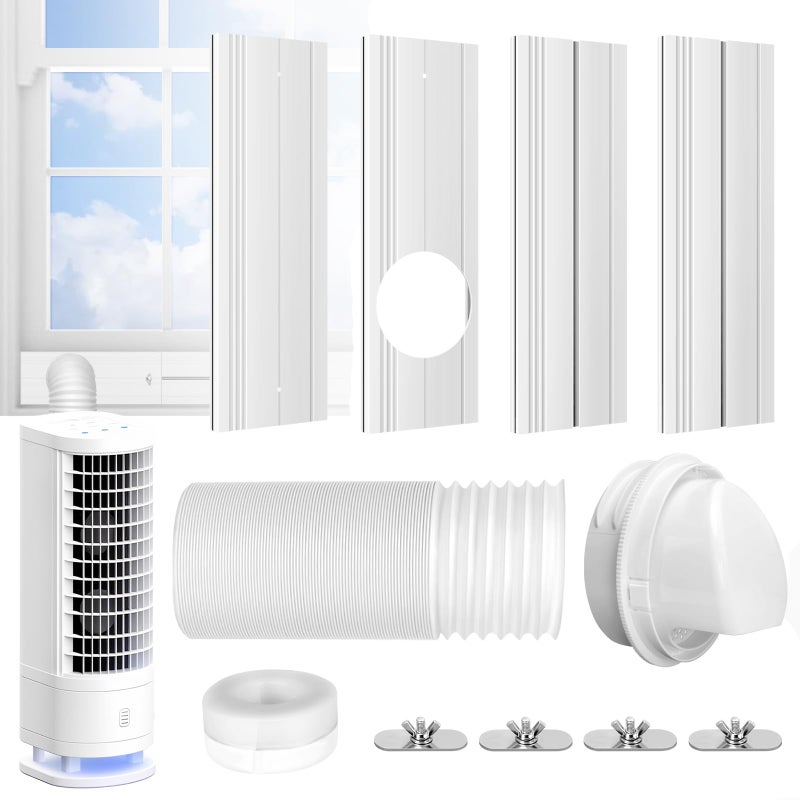 Haikun Upgrade Portable Air Conditioner Window Kit with 59Inch Exhaust HosePortable Air Conditioner Window Vent kit AC Exhaust Hose Kit AC Window Vent Kit