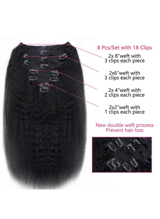 Clip In Hair Extensions Real Human Hair Clip Ins 100% Unprocessed Brazilian Virgin Hair Clip On Hair Extensions Seamless Kinky Straight Hair Clip Ins 8Pcs With 18 Clips 120G(14Inch) - pzsku/Z5D6C23379E4507DCED53Z/45/_/1719064719/659f262c-7a1c-4859-9830-e158f0d79b4a