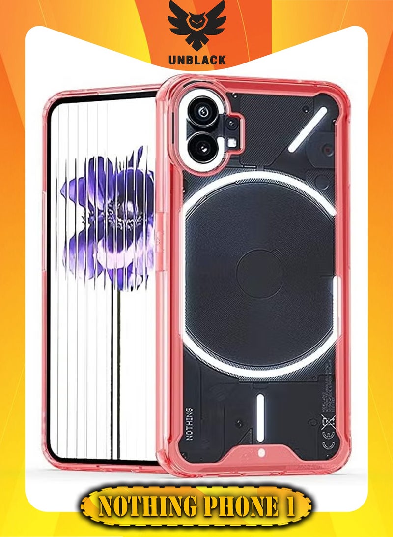 انبلاك حافظة حماية شفافة باطار فور نوثينج فون 1 (احمر) - Image 1