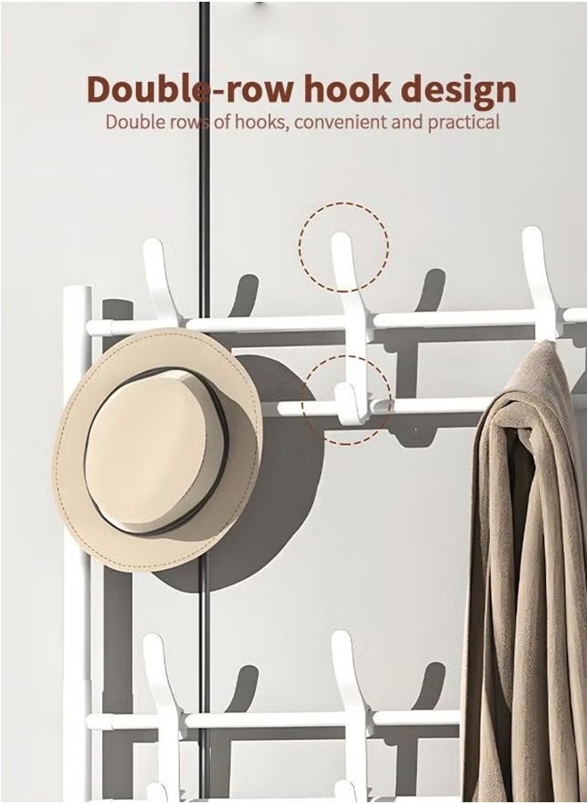 Arabest Cloak Rack with 5 Tier Shoe Rack Easy to Assemble White 165*80*25CM  - Image 4