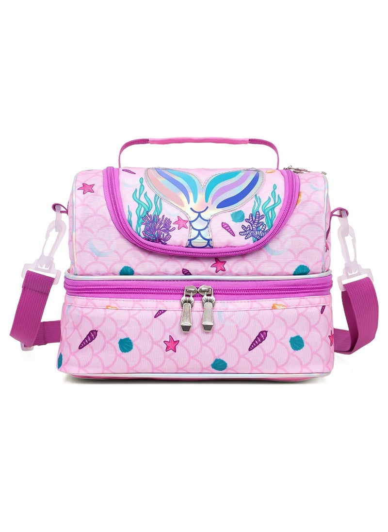 Eazy Kids Dual Compartment Lunch Bag Mermaid - Purple  - Image 1