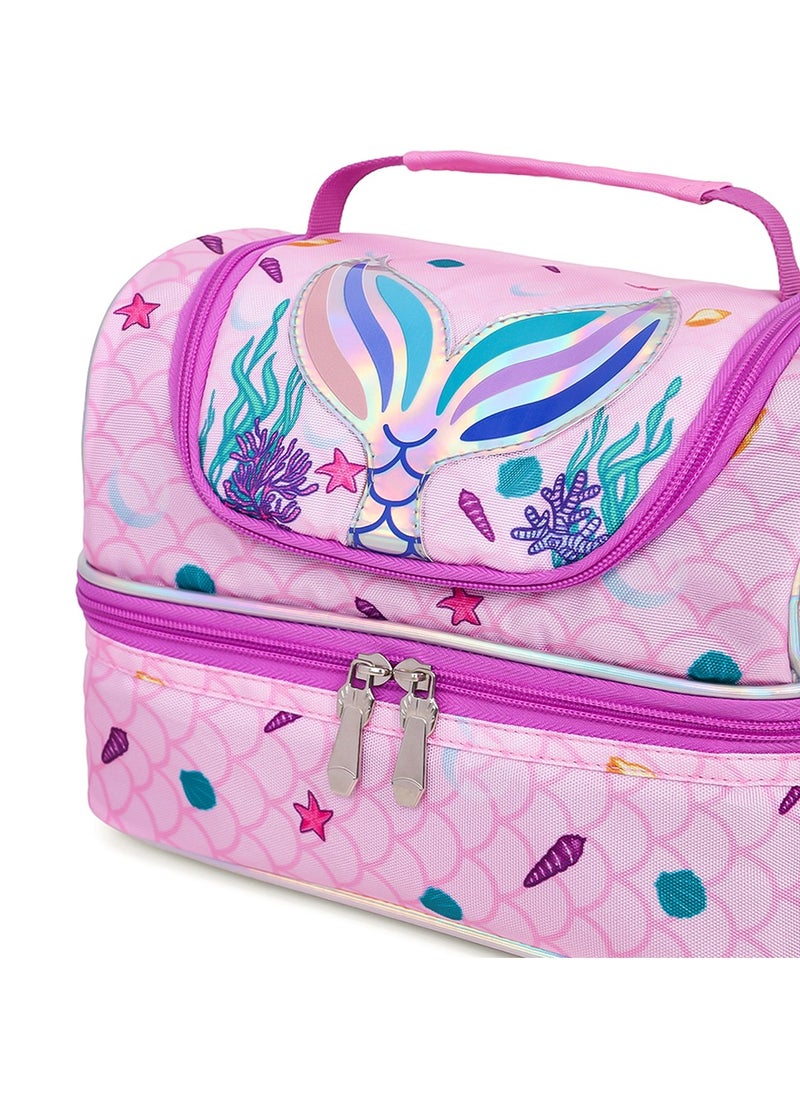 Eazy Kids Dual Compartment Lunch Bag Mermaid - Purple  - Image 2