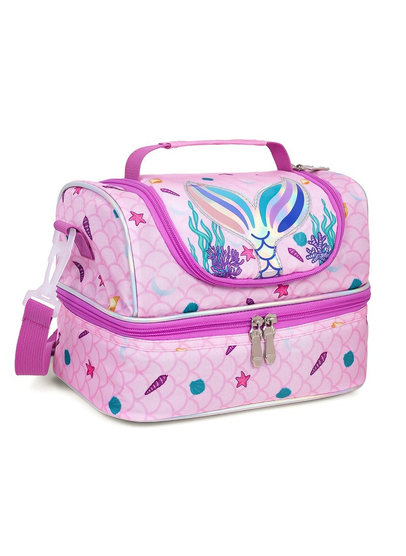Eazy Kids Dual Compartment Lunch Bag Mermaid - Purple  - Image 5